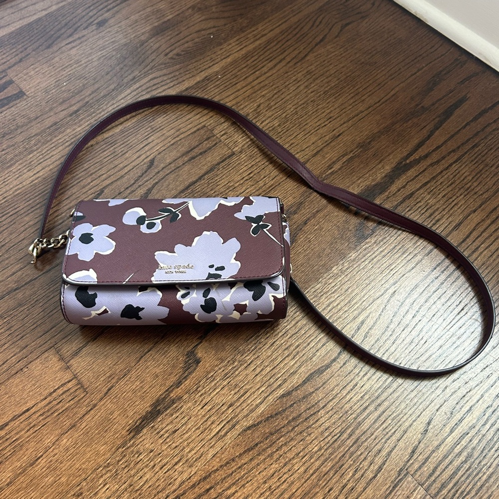 Kate Spade Floral Crossbody Bag - Purple and Black